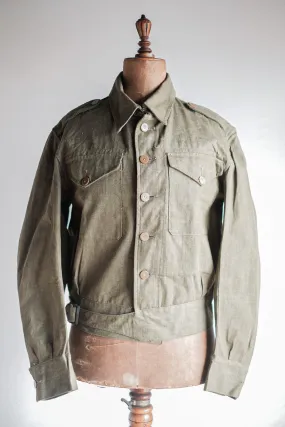 [~ 50's] British Army Green Denim Battle Dress Veste Taille.7 MORT STOCK