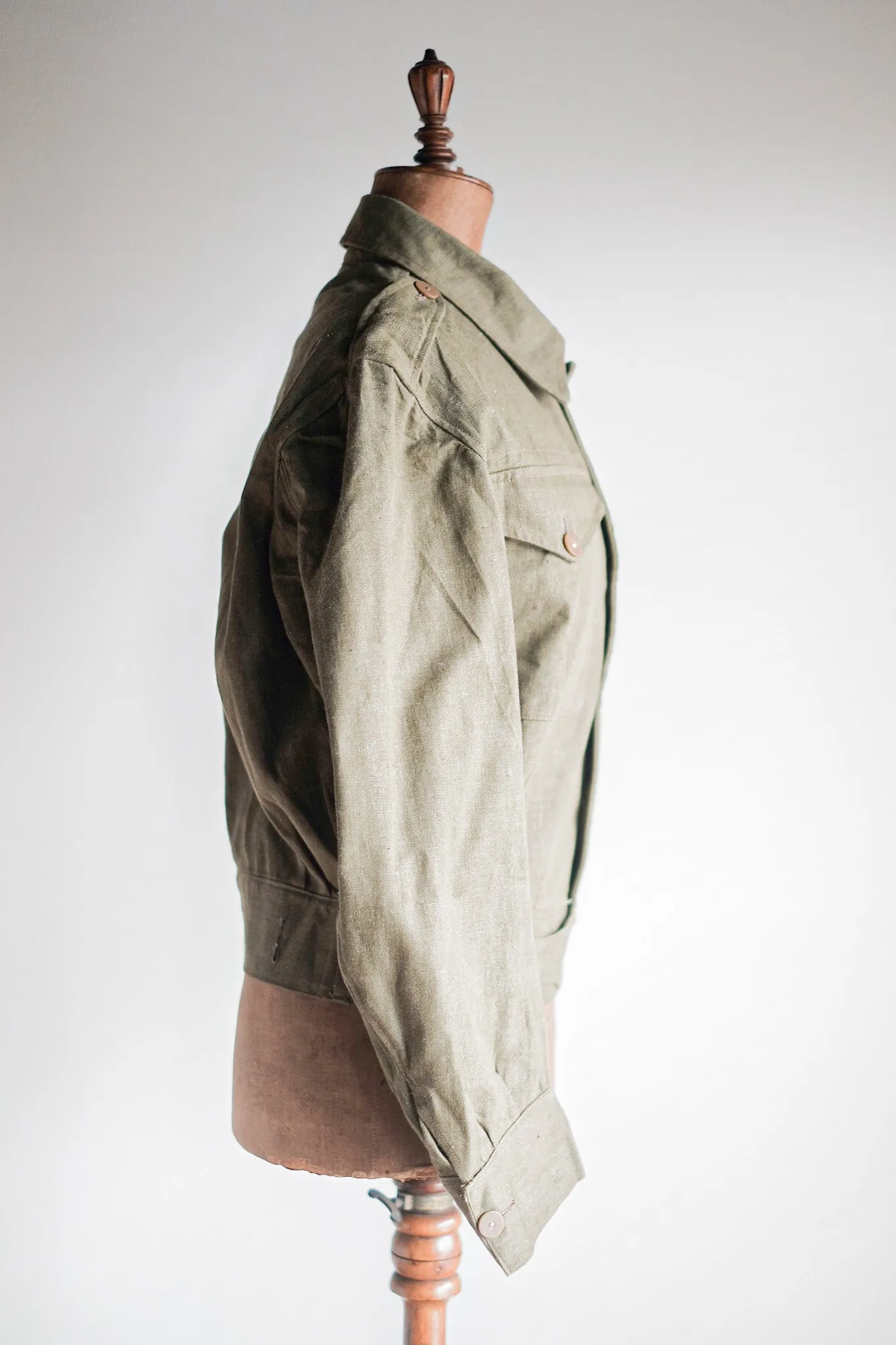 [~ 50's] British Army Green Denim Battle Dress Veste Taille.7 