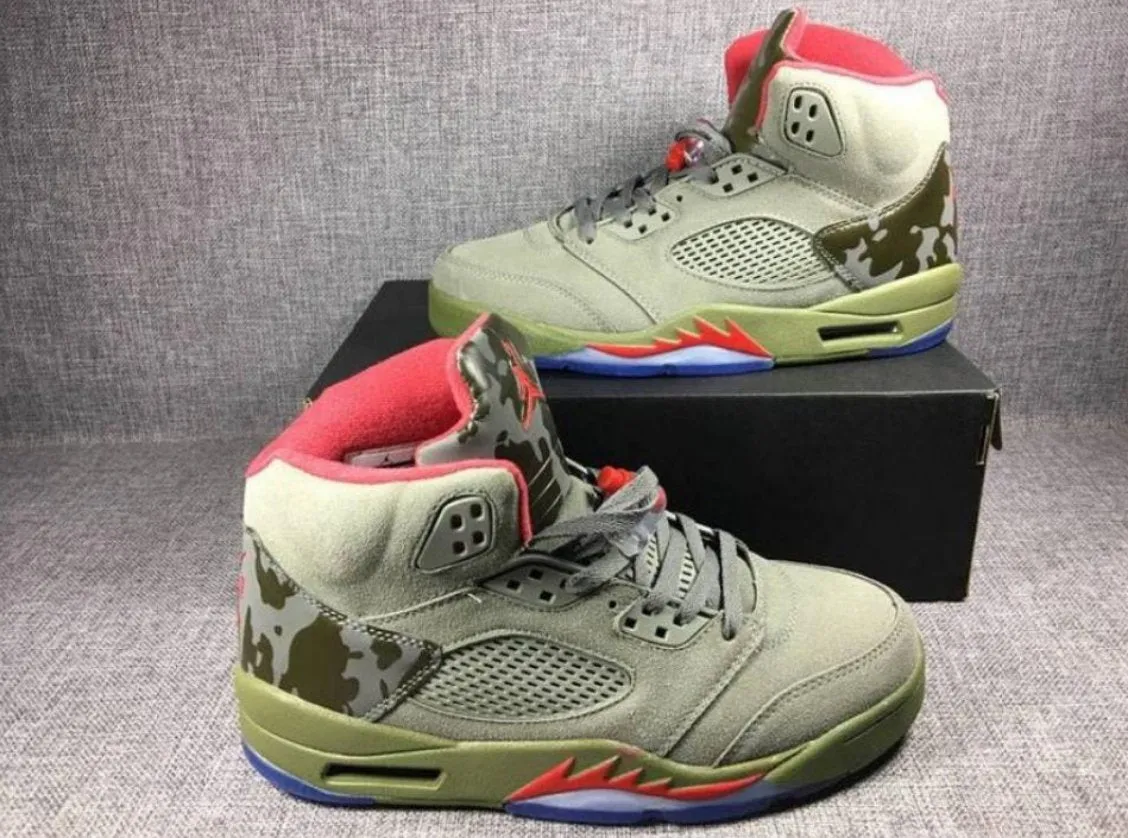 Baskets Air Jordan 5  Dark Stucco Camo 