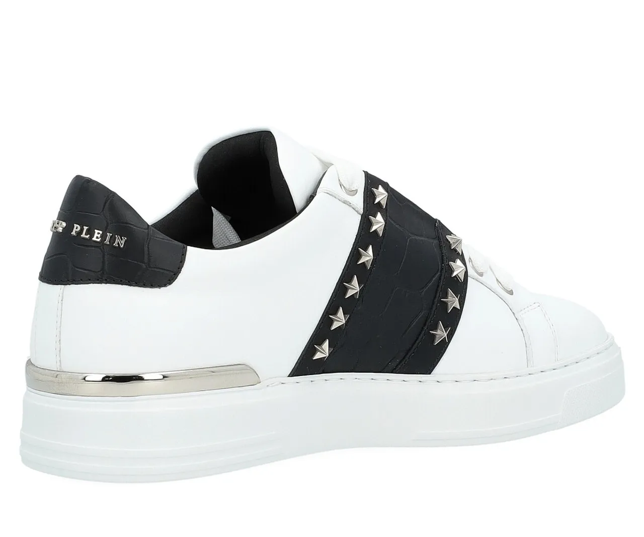 Baskets  Philipp Plein Lo-Top en cuir noir et blanc