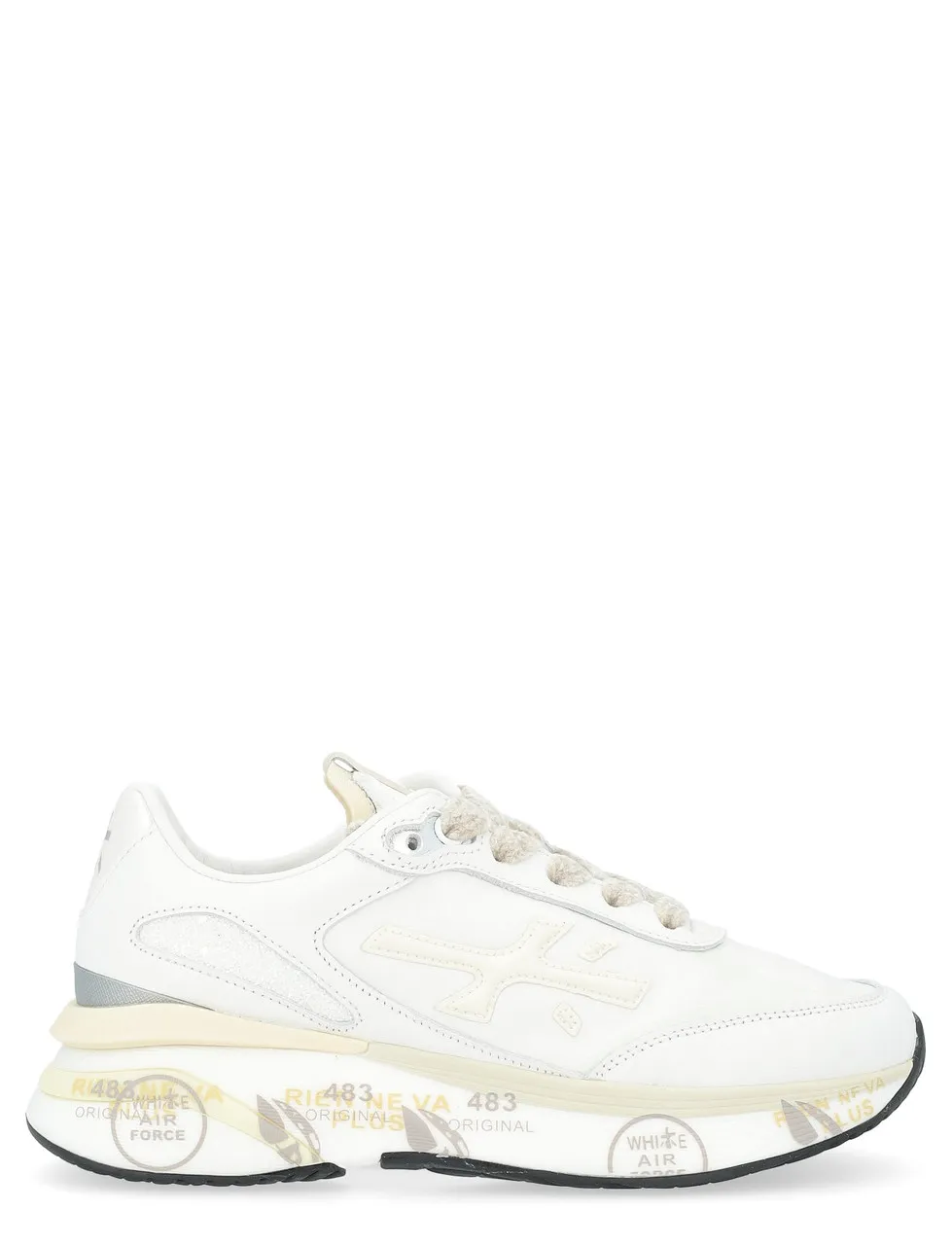 Baskets Premiata Moerund en cuir blanc et nylon