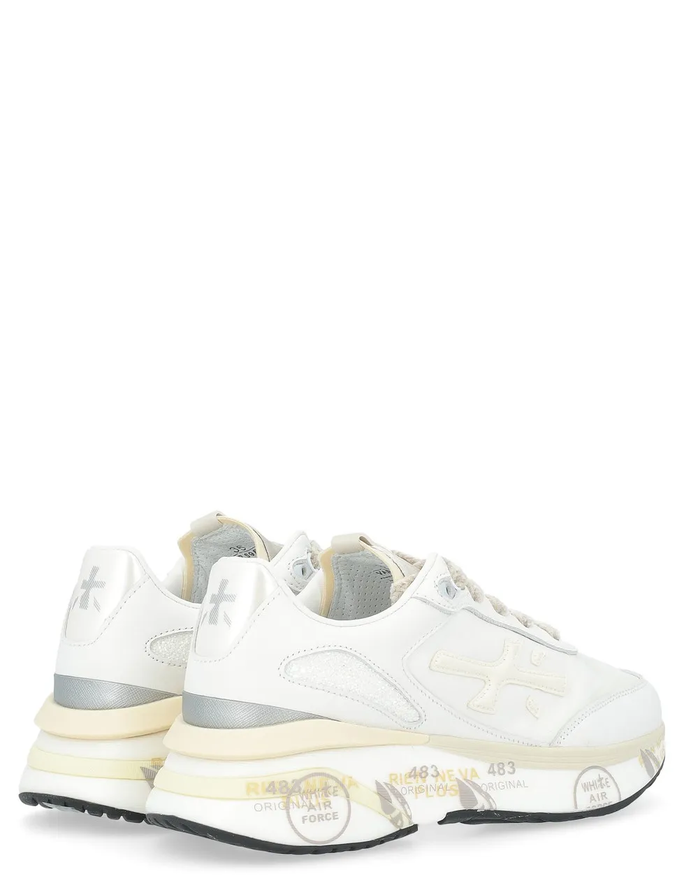 Baskets Premiata Moerund en cuir blanc et nylon