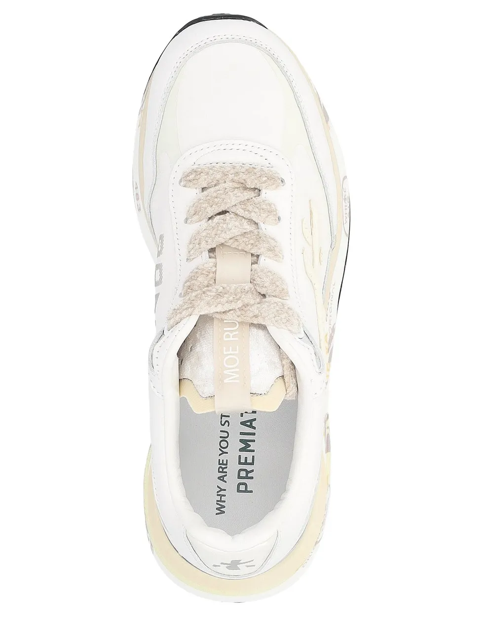 Baskets Premiata Moerund en cuir blanc et nylon