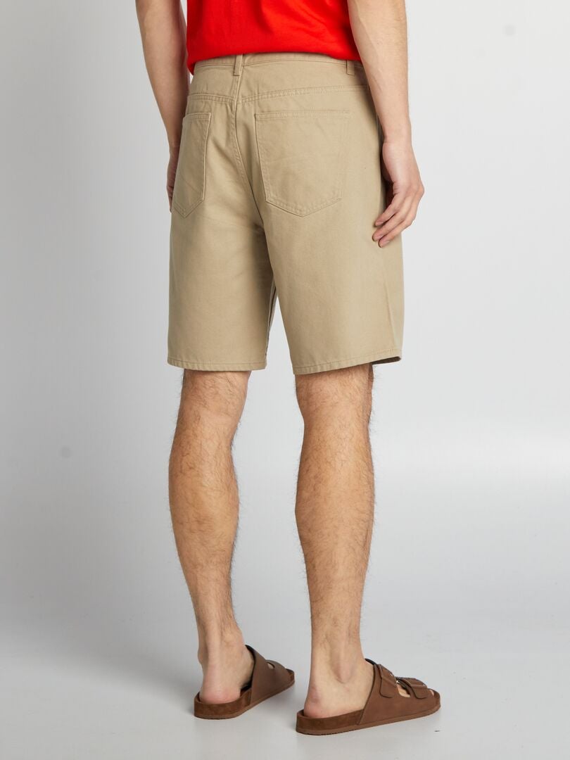 Bermuda en jean à 5 poches - Beige