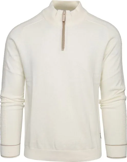 Blue Industry Pull Half Zip Ecru KBIW23-M13-off white comman