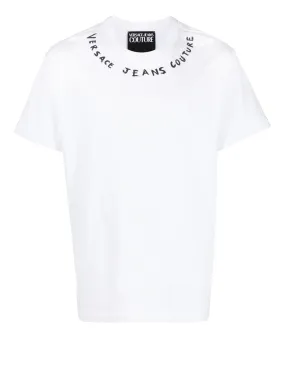 Camiseta Versace Jeans Couture Logo Collar Blanca Hombre