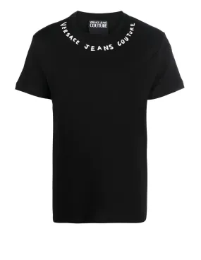 Camiseta Versace Jeans Couture Logo Collar Negra Hombre