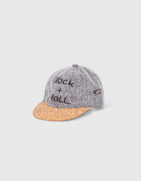 Casquette en jean bleach grey brodé et beige garçon 