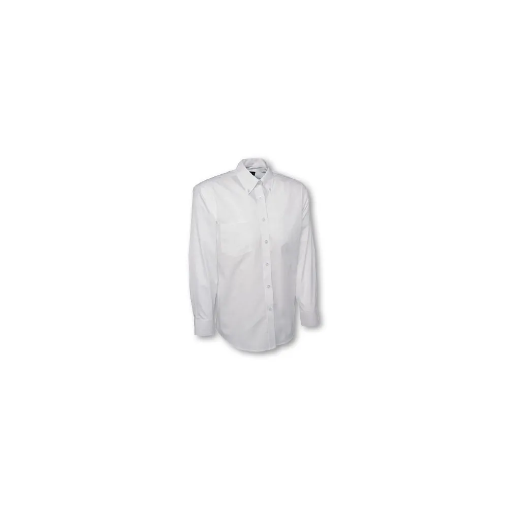 Chemise blanche manche longue 15% poly et 85% coton