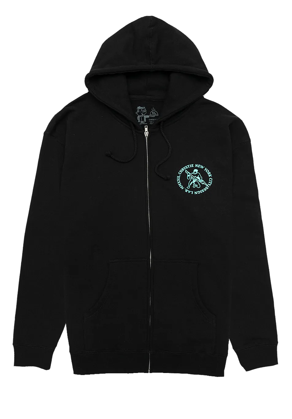 Chrystie NYC Zeus Logo Zip Hoodie Black