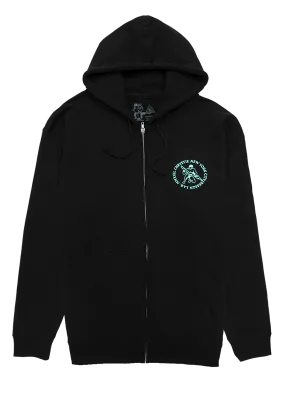 Chrystie NYC Zeus Logo Zip Hoodie Black