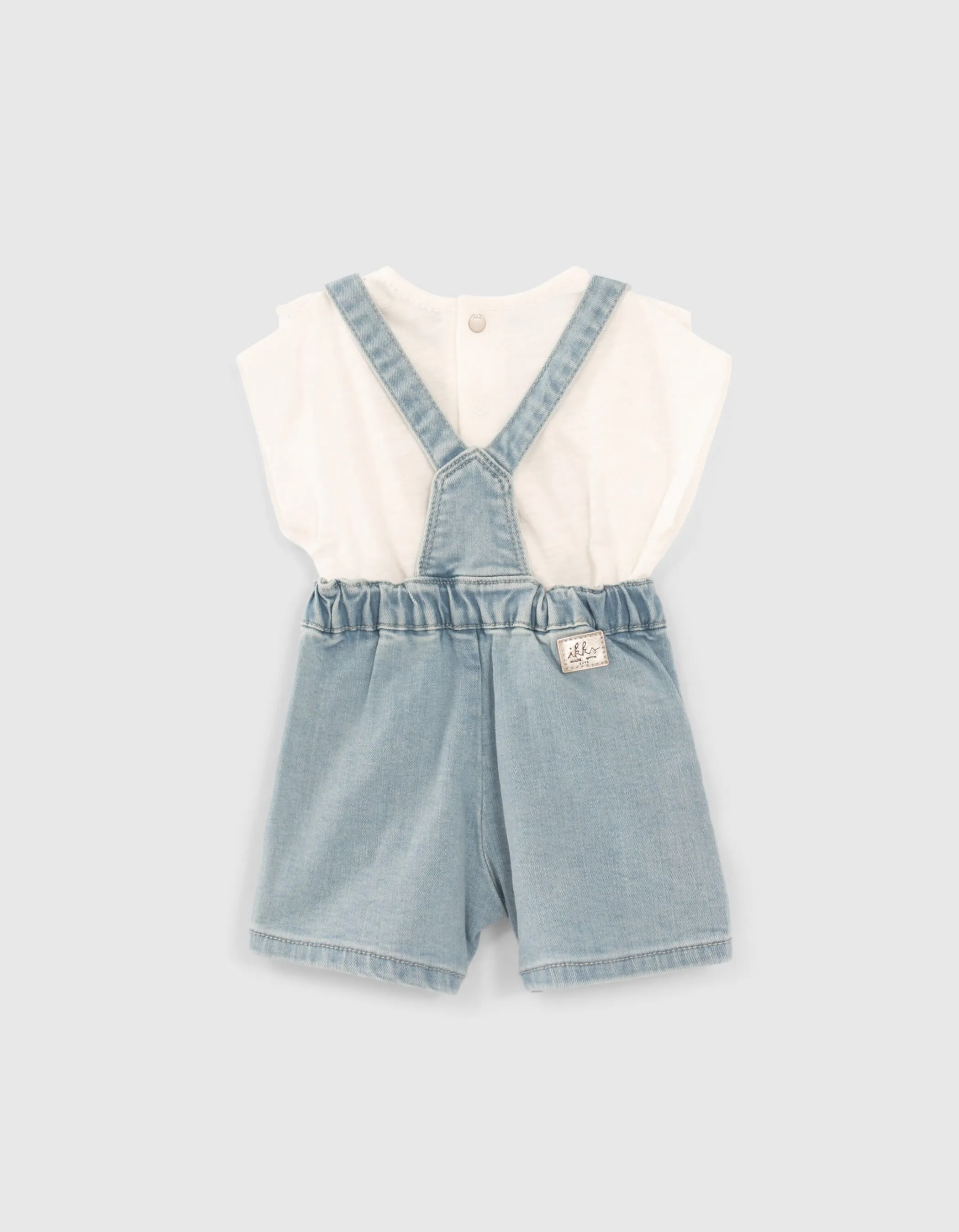 Ensemble salopette en jean et T-shirt bébé fille