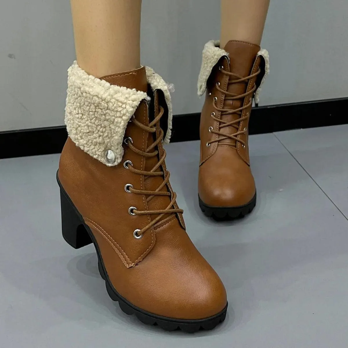 Floriebelle I Chic Bottes d'hiver à lacets