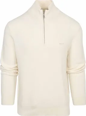 Gant Pull Demi-Zip Mix Laine Ecru 8050171-130 commander en l