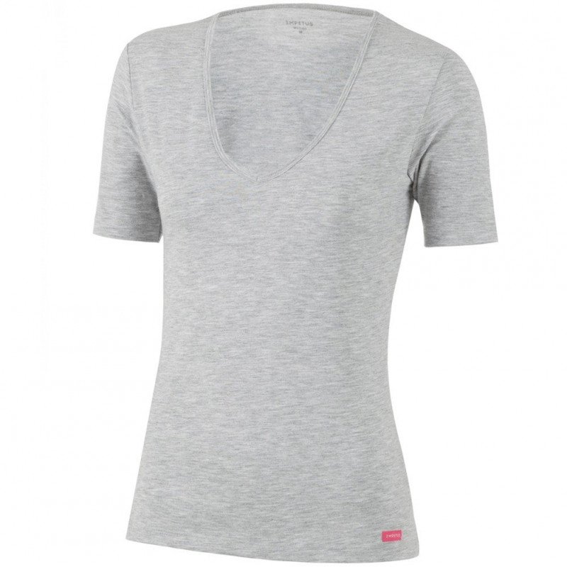 IMPETUS T-shirt Col V Femme Microfibre THERMO Gris chiné