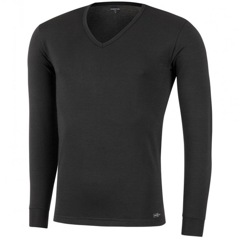 IMPETUS T-shirt manche longue Col V Homme Microfibre THERMO Noir