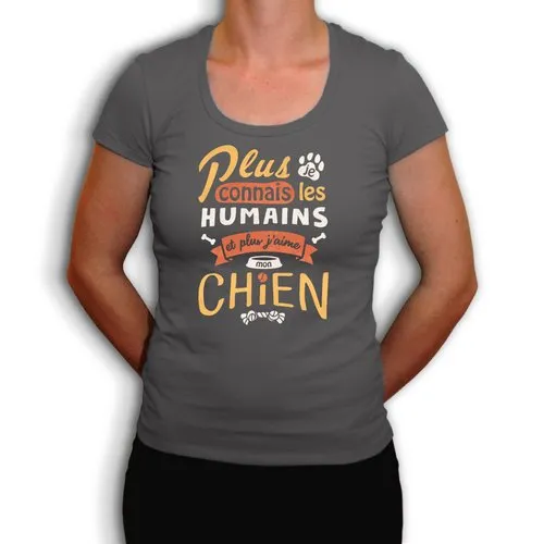 J'aime mon chien - t-shirt en coton bio - plus je connais les humains