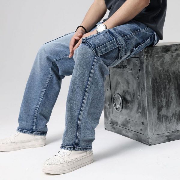 Jean baggy cargo pour homme