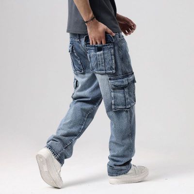 Jean baggy cargo pour homme