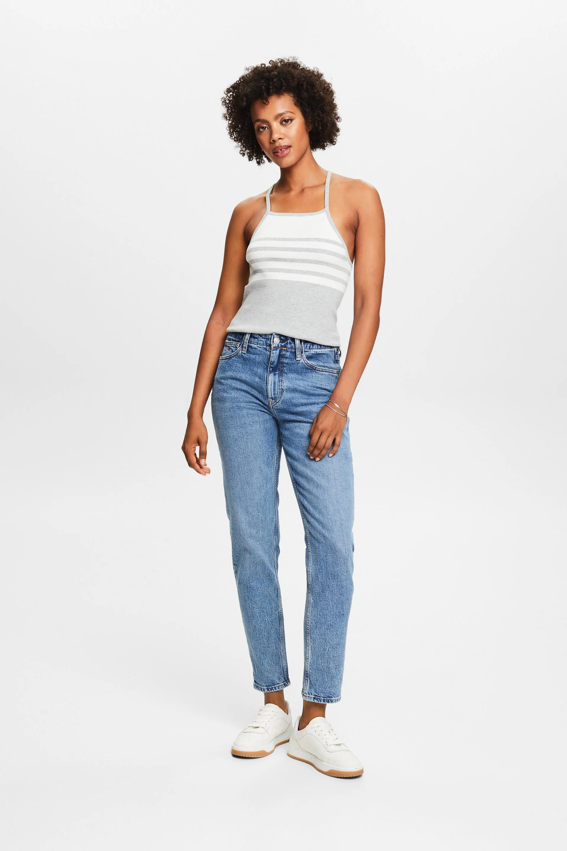 Jean classique à taille mi-haute de style rétro