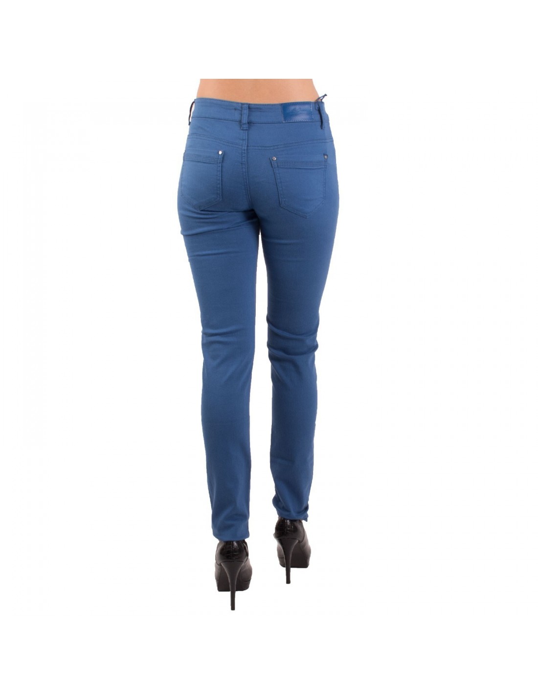 Jean femme coupe slim femme bleu roi taille haute 36-44