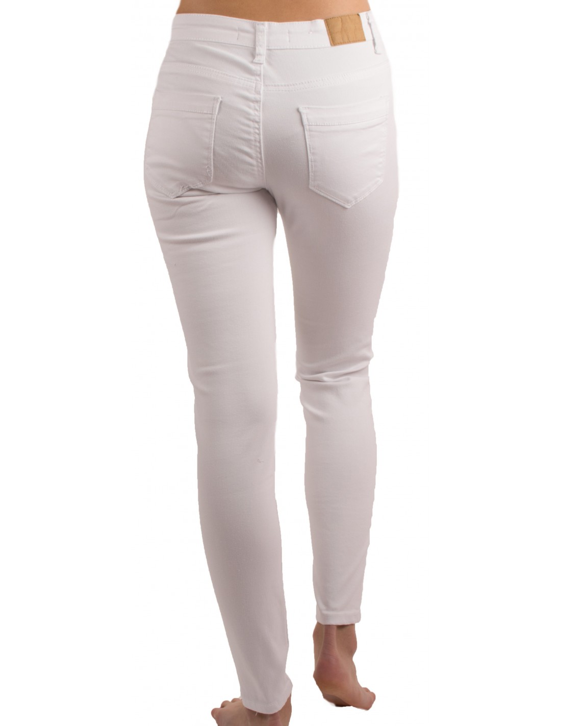 Jean femme stretch blanc taille haute coupe skinny - Jeaniful