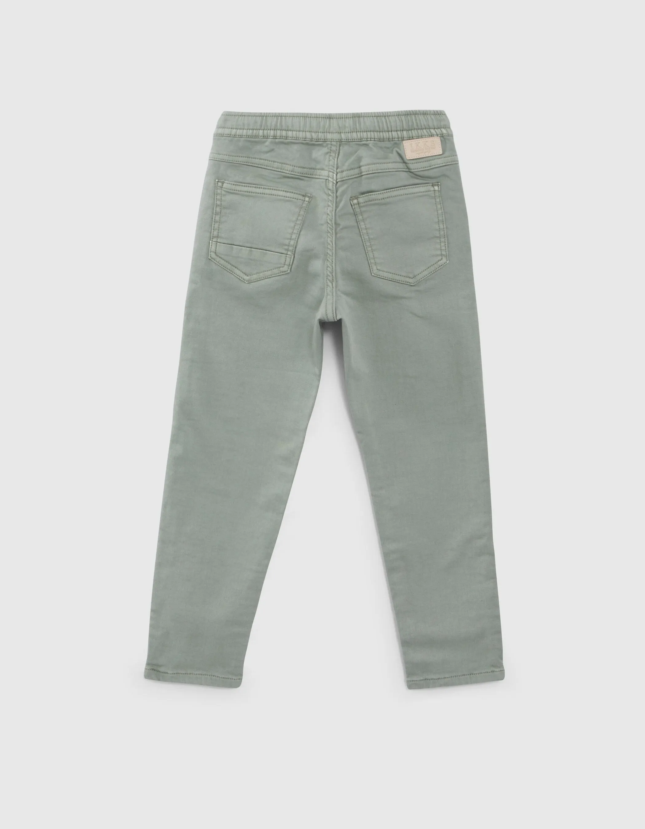 Jean JOGGER kaki à taille élastiquée garçon