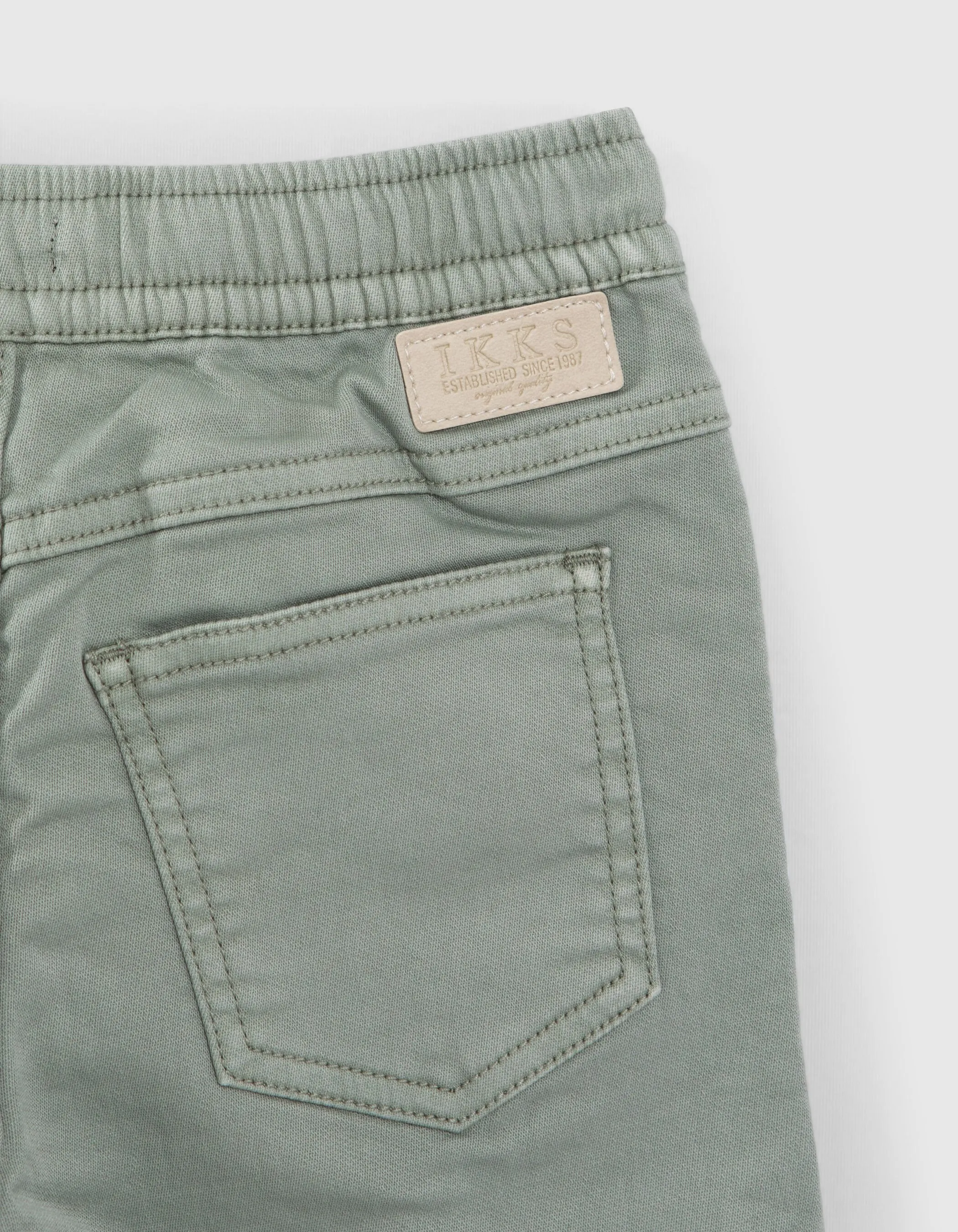 Jean JOGGER kaki à taille élastiquée garçon