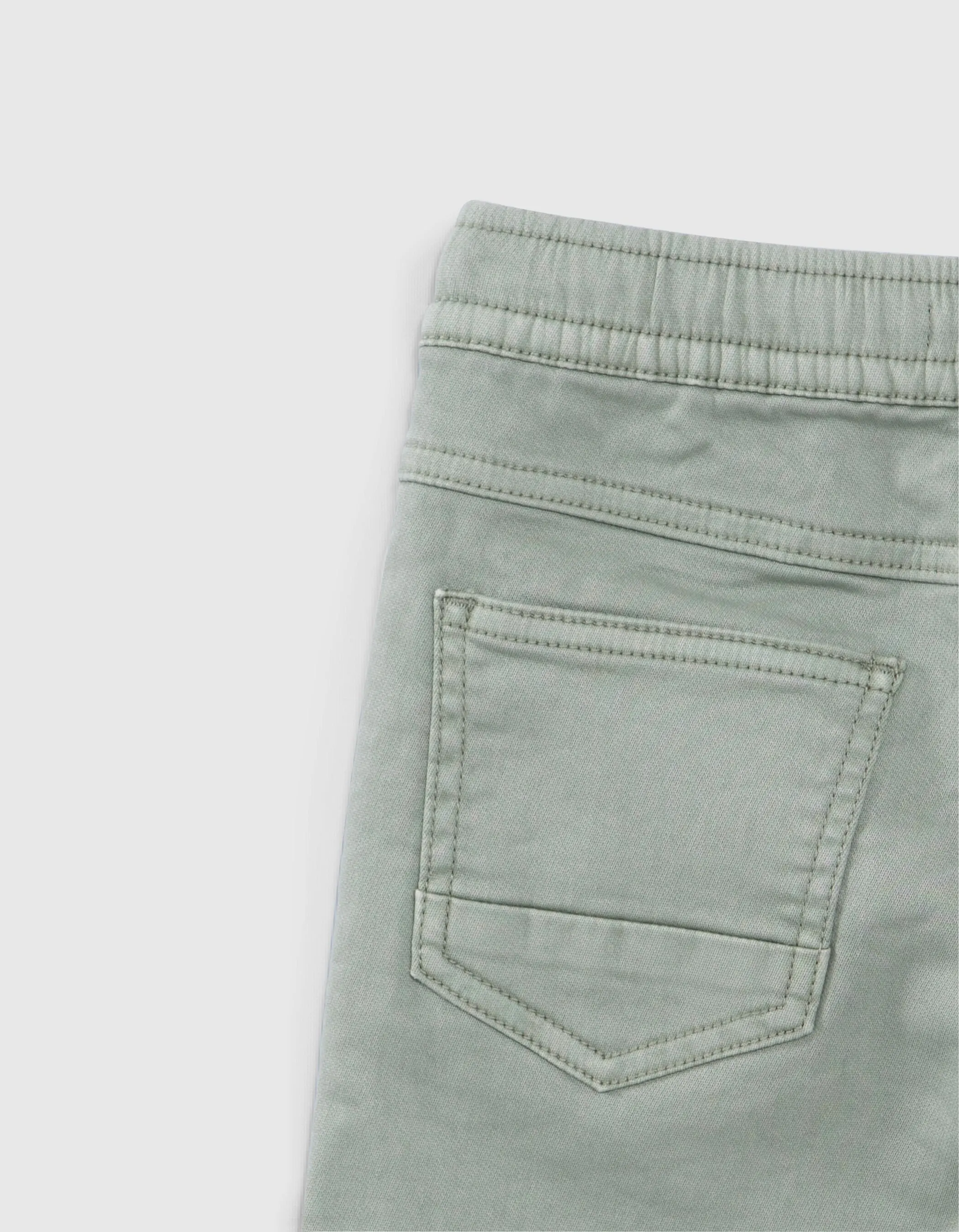 Jean JOGGER kaki à taille élastiquée garçon