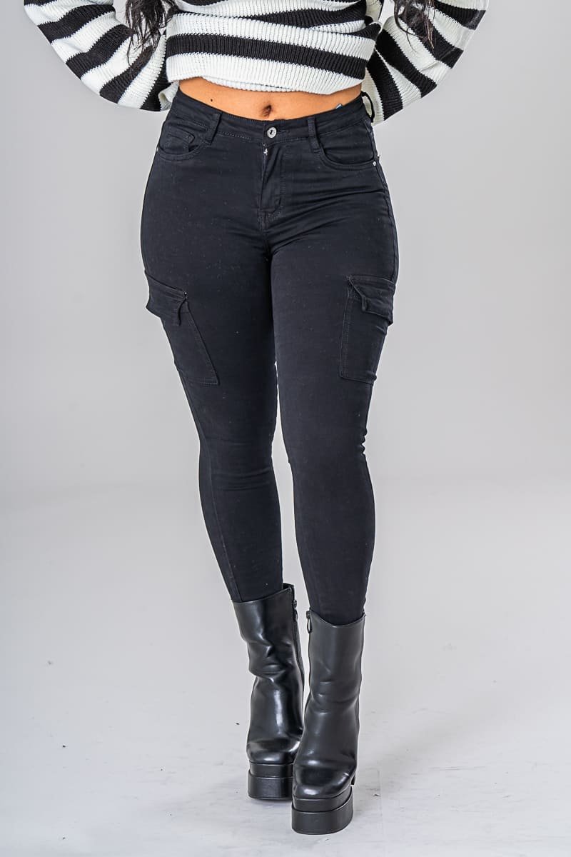 Jean skinny cargo noir