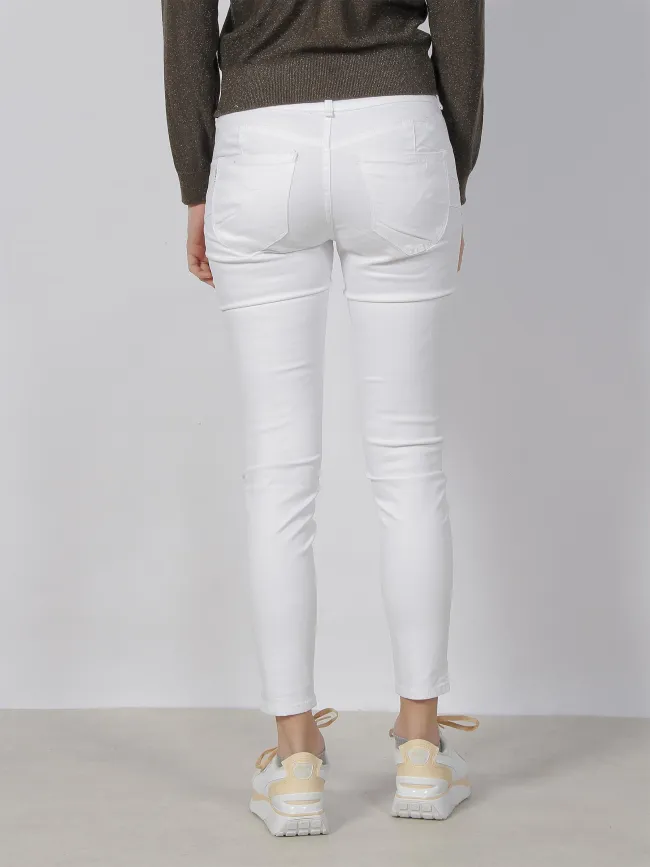 Jean skinny taille haute double up 431 blanc femme - Tiffosi | wimod