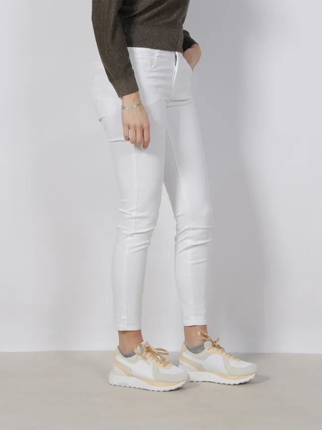 Jean skinny taille haute double up 431 blanc femme - Tiffosi | wimod