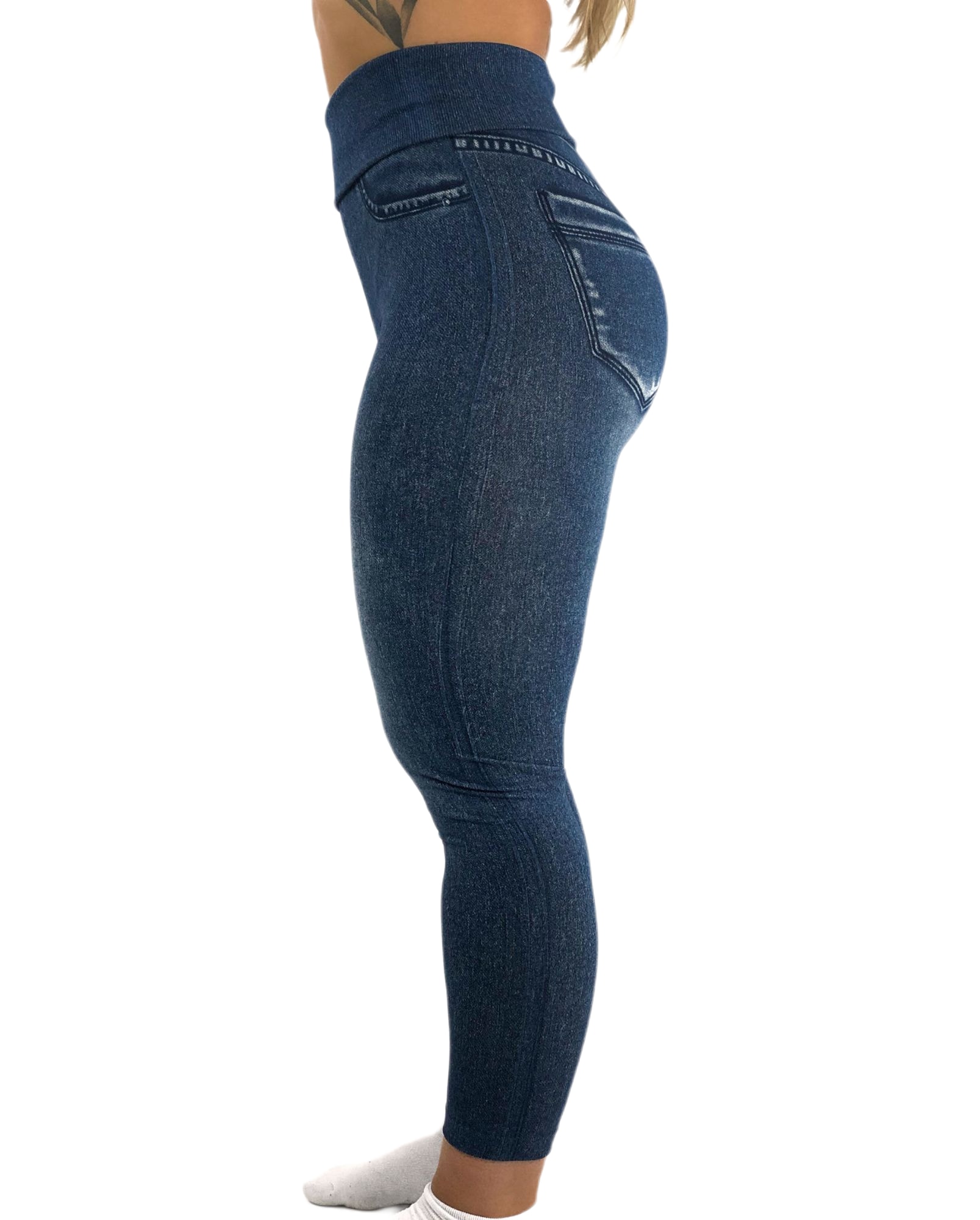 Jegging Taille Haute - Maelle - Bleu Marine - BodyTrainerZ