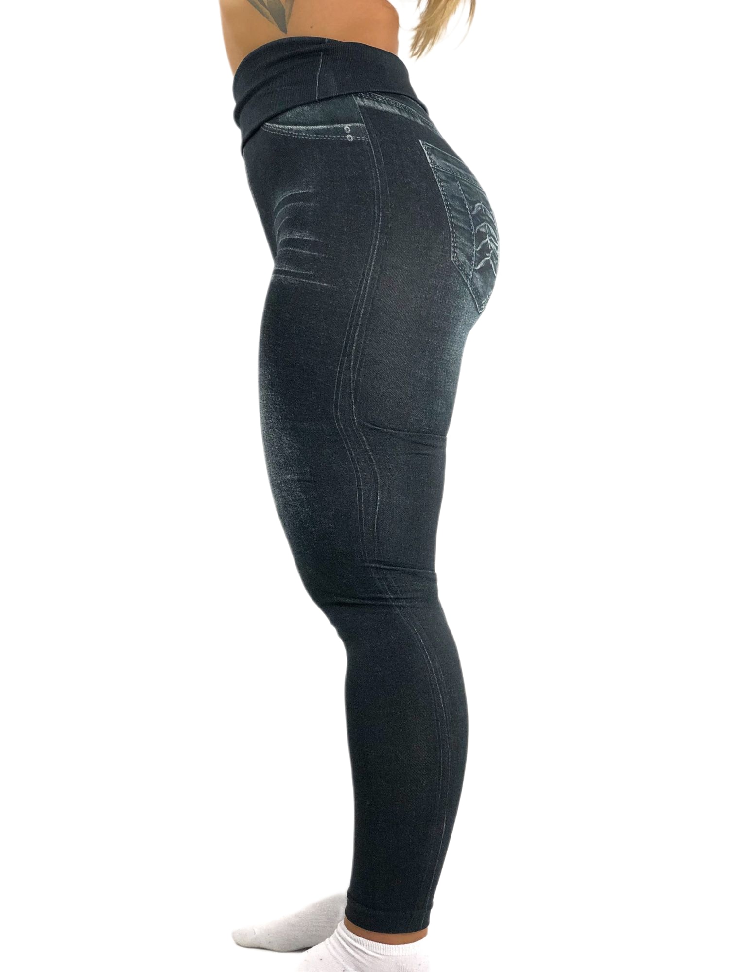 Jegging Taille Haute - Milena - Noir - BodyTrainerZ