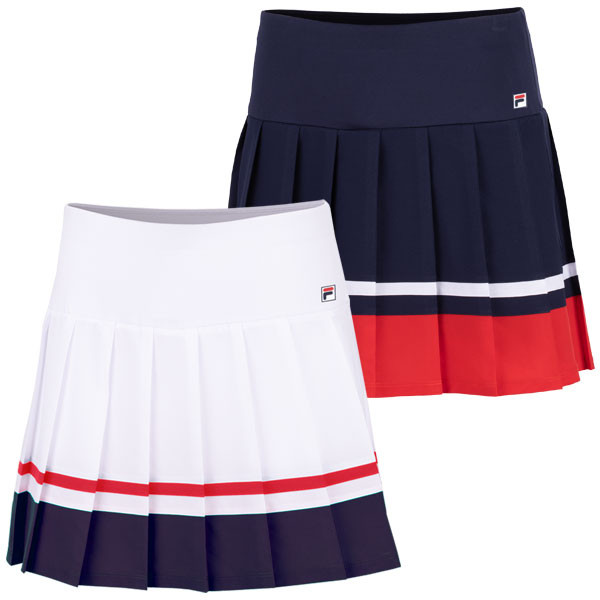 Jupe de tennis femme Fila Georgina Sabine blanc ou bleu marine