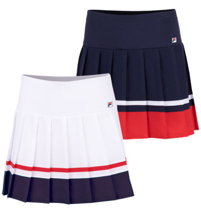 Jupe de tennis femme Fila Georgina Sabine blanc ou bleu marine