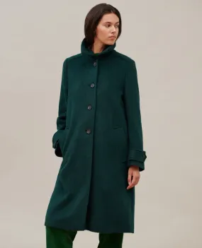 Manteau droit laine texturée