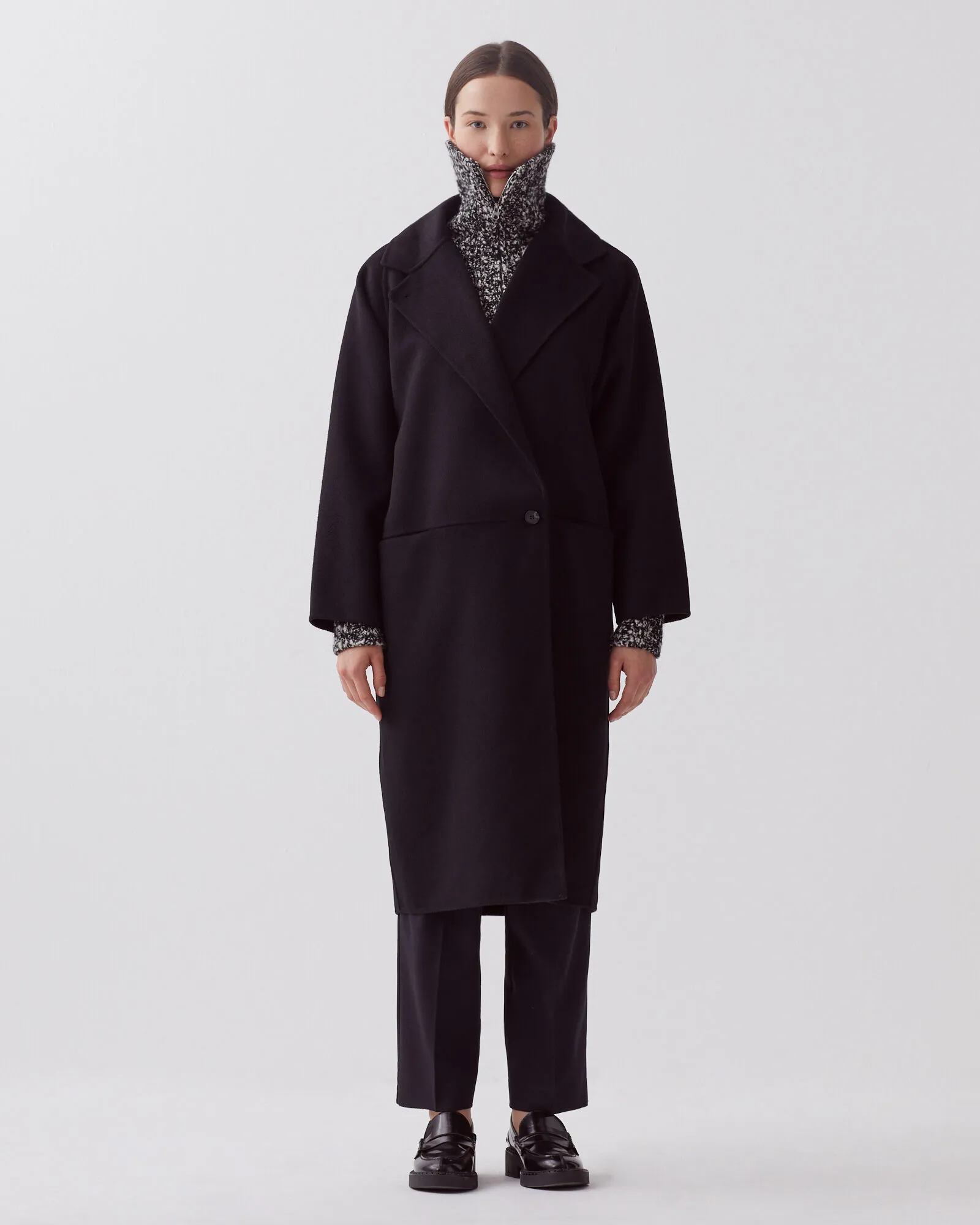 Manteau long double face