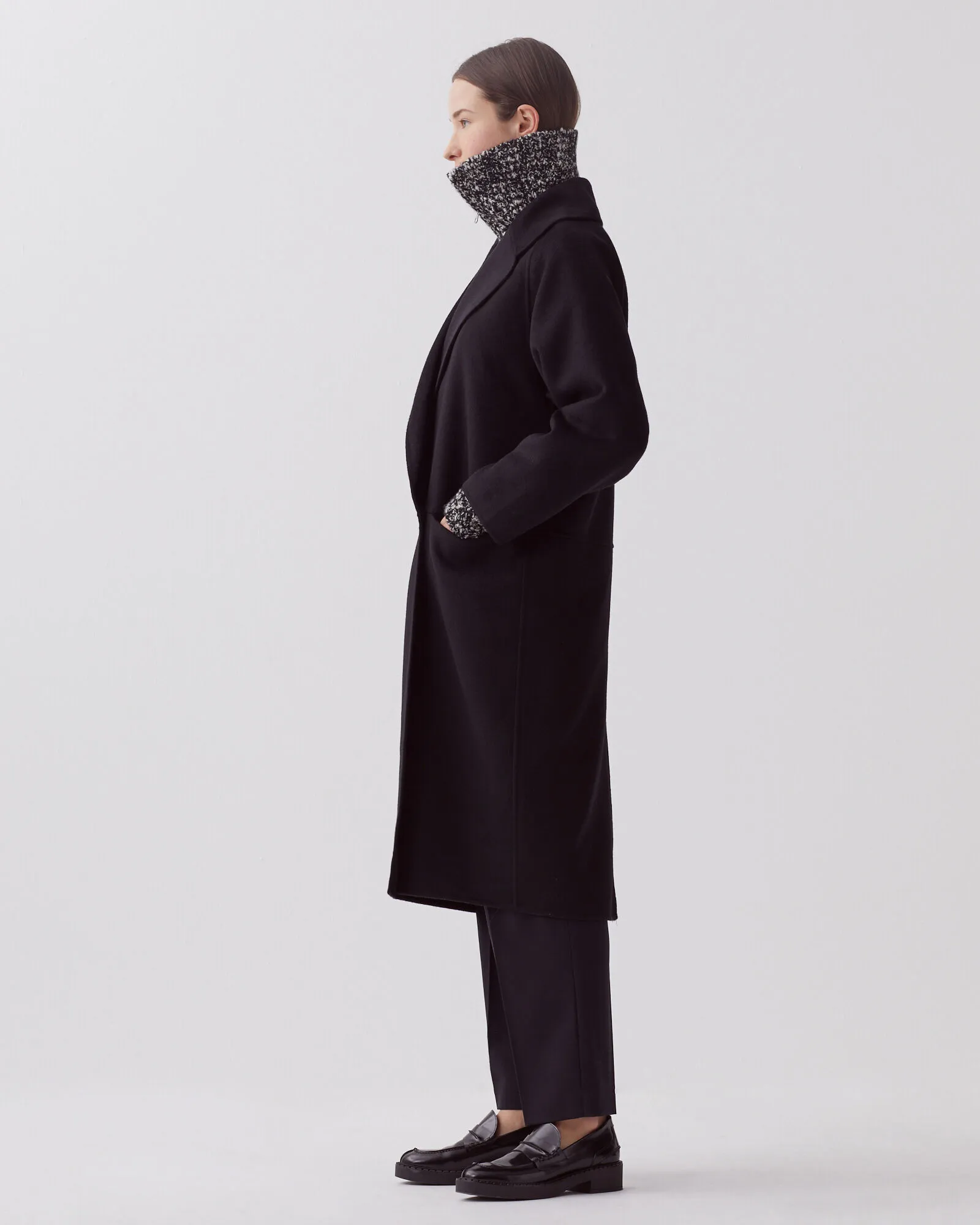 Manteau long double face