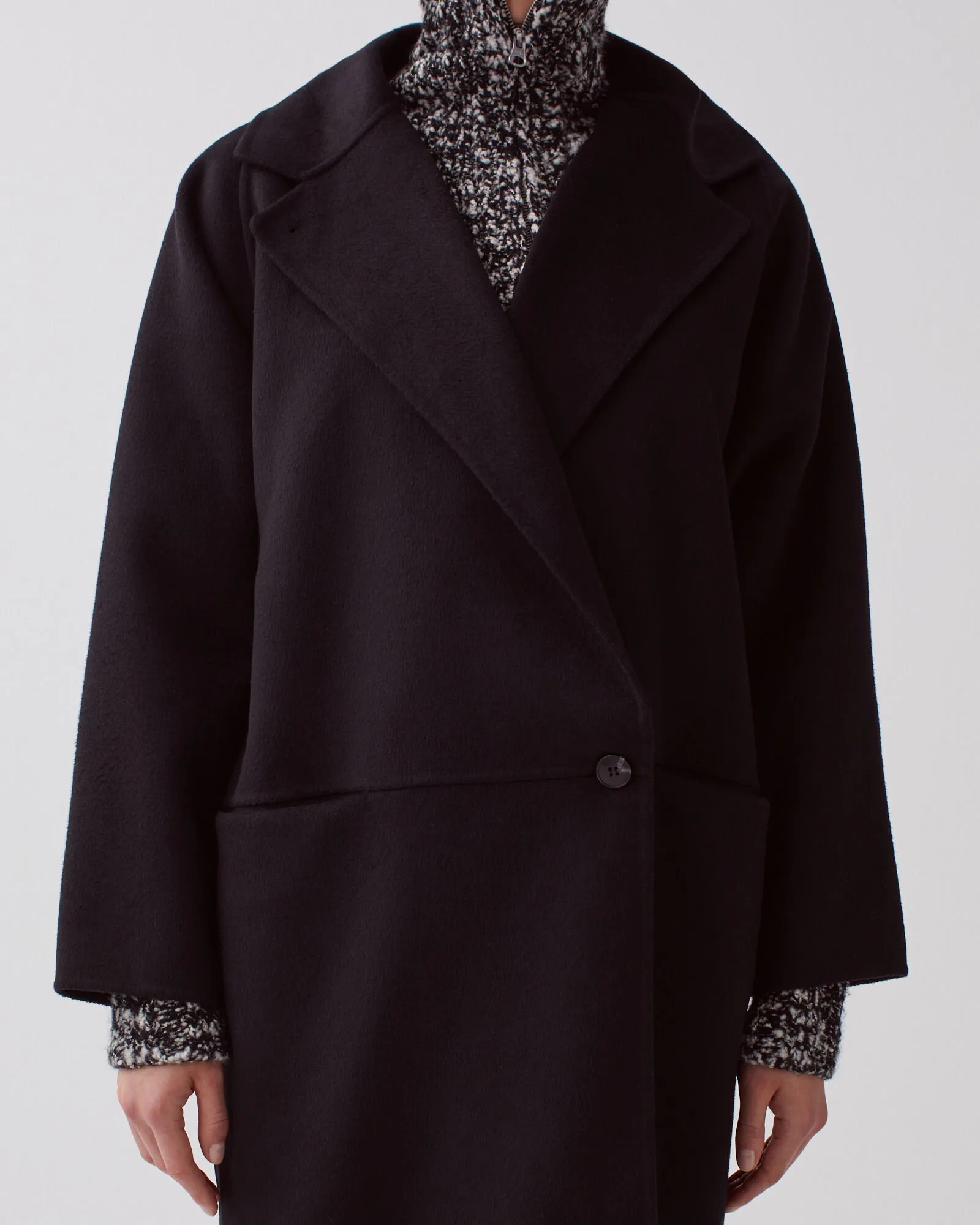 Manteau long double face