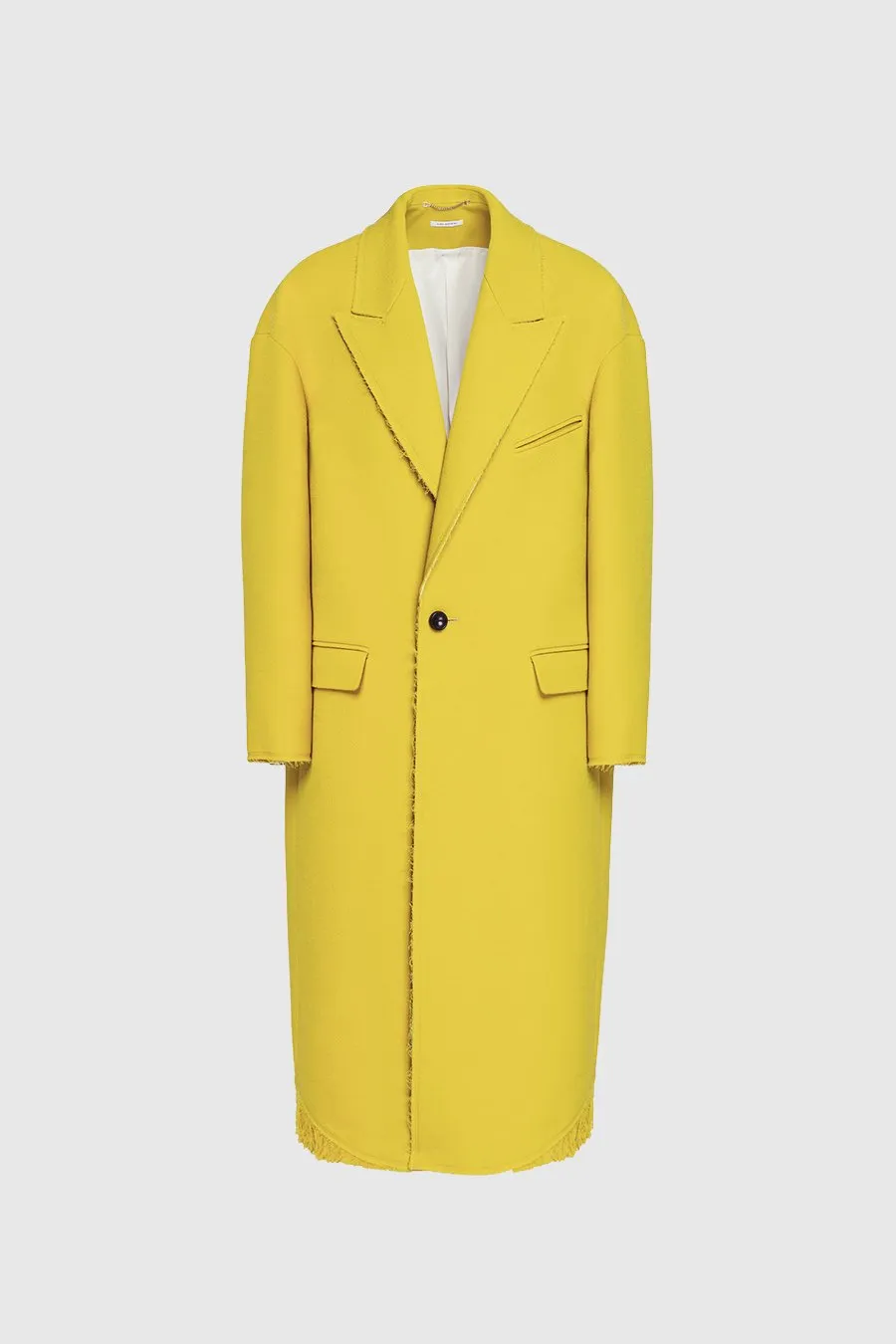 Manteau long jaune en laine