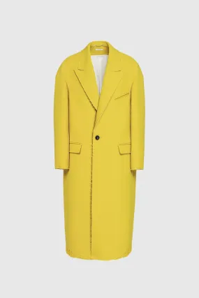 Manteau long jaune en laine