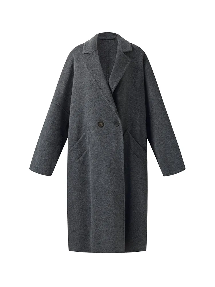 Manteau long unisexe en laine