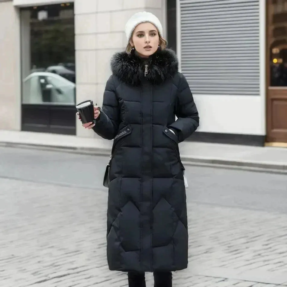 Manteau mode pour femme avec garniture en fourrure synthétique