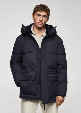 Manteaux | Homme MANGO Parka Matelassée Résistante à L’eau Bleu Encre