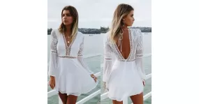 Mini robe en dentelle et dos nu pour femmes