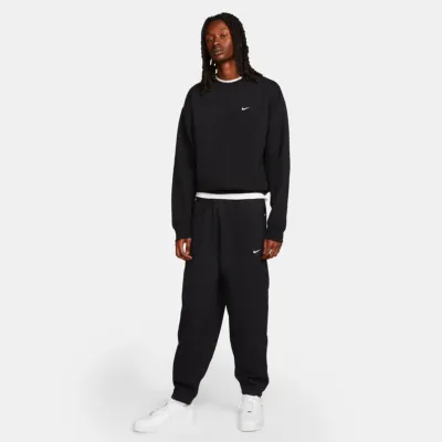 NIKE - SOLO SWOOSH FLEECE PANT - Black / White