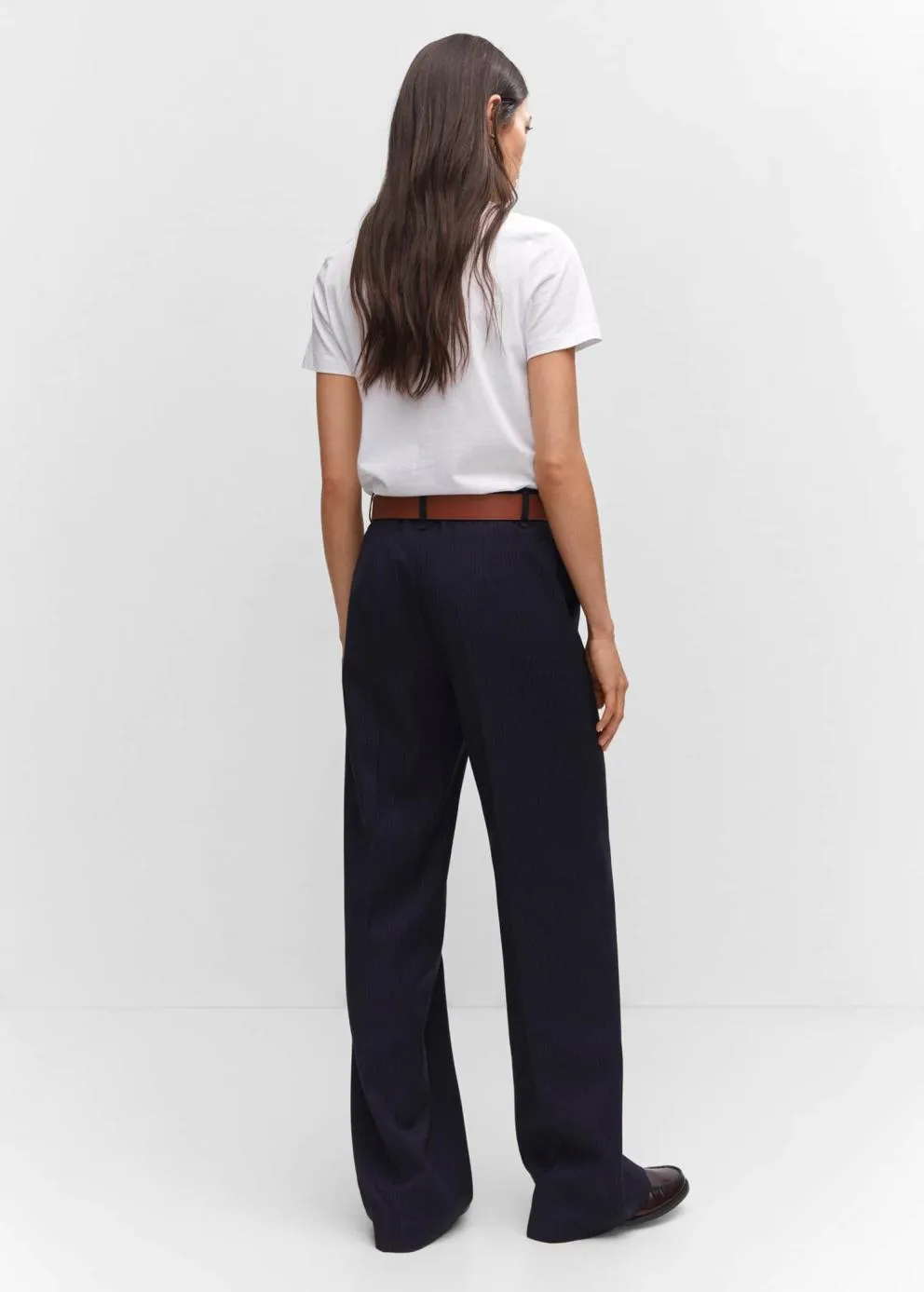 Pantalon | Femme MANGO Pantalon Droit à Rayures Bleu Marine