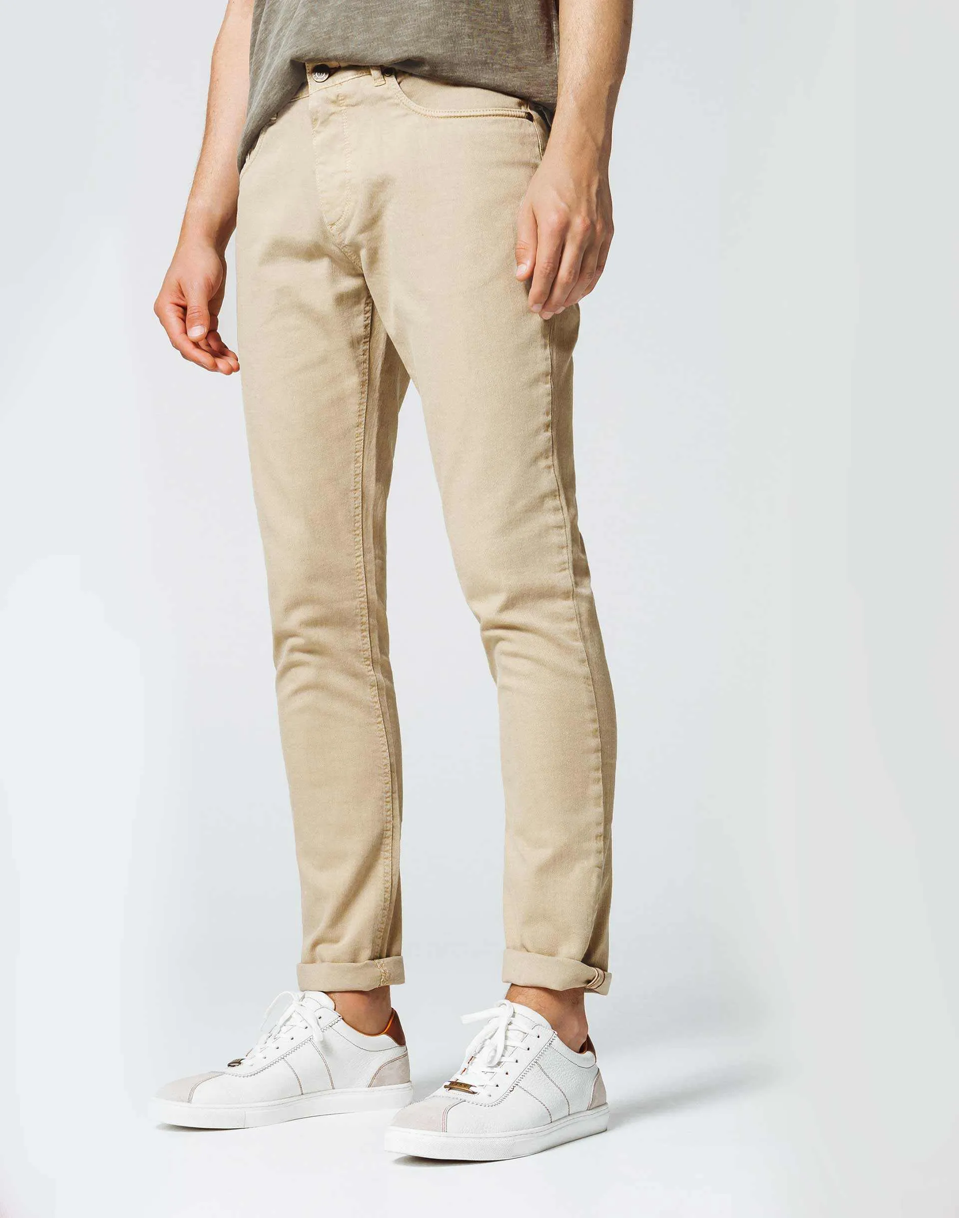 Pantalon 5 Poches Beige