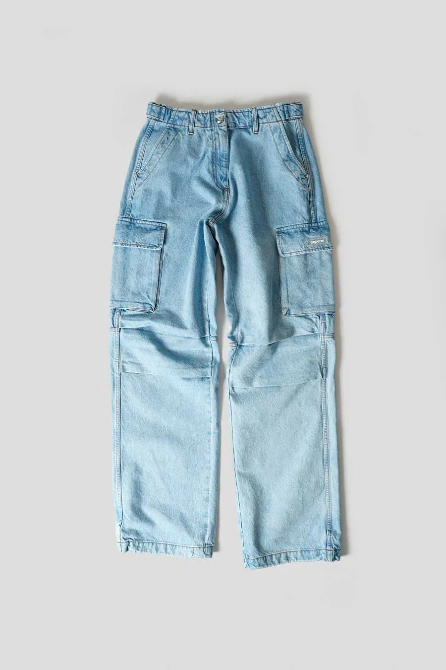 PANTALON CARGO EN DENIM BLEU